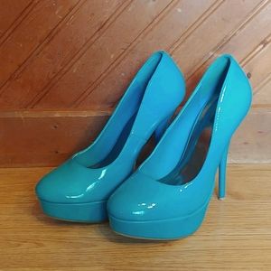 Charlotte Russe Blue Platform Heels sz 7